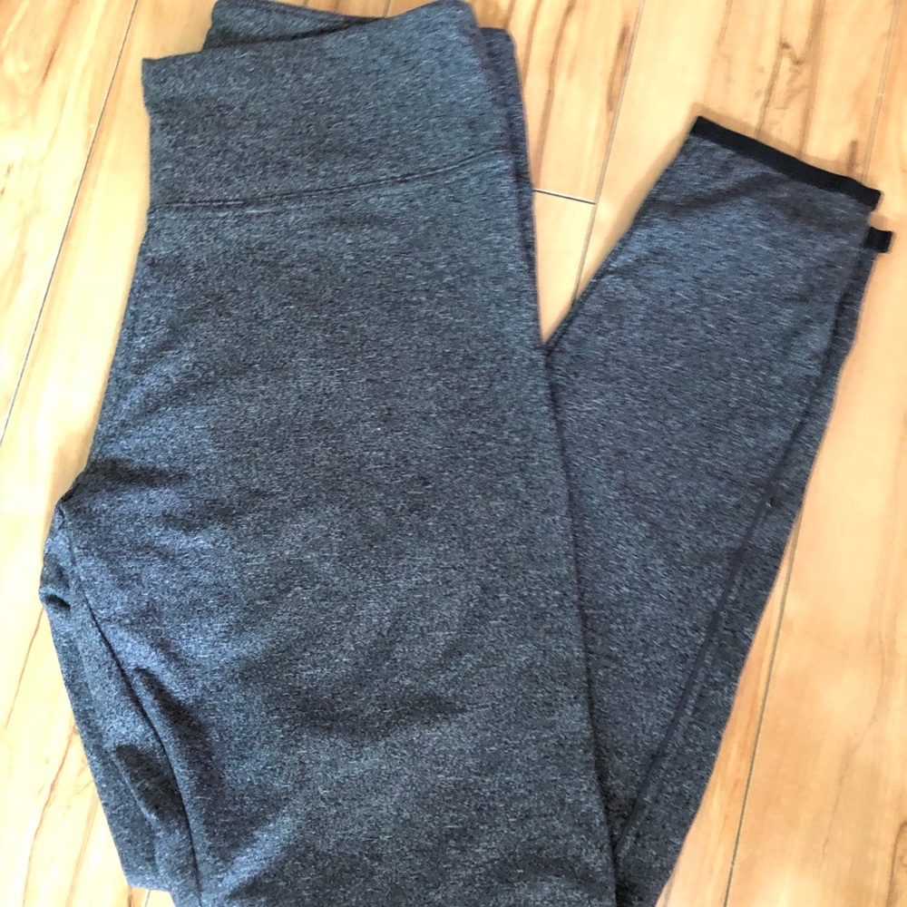 VS Sport Gray Cotton Leggings w Nylon Trim Ankles